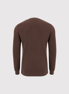 Brązowy sweter męski o-neck