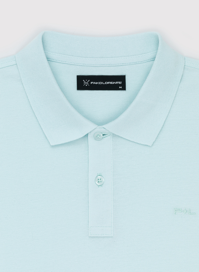 Gładki t-shirt polo w niebieskim kolorze