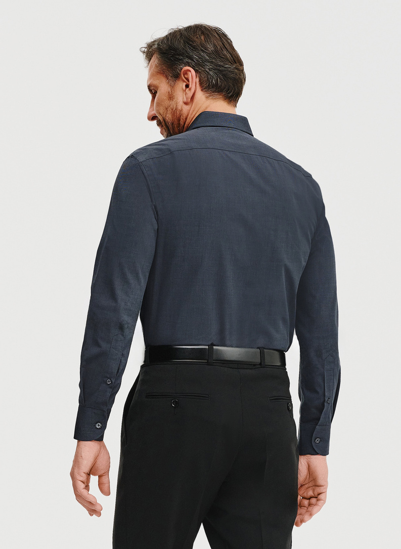 Bawełniana koszula męska w kolorze ciemnoszarym