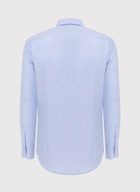 Niebieska koszula męska z długim rękawem