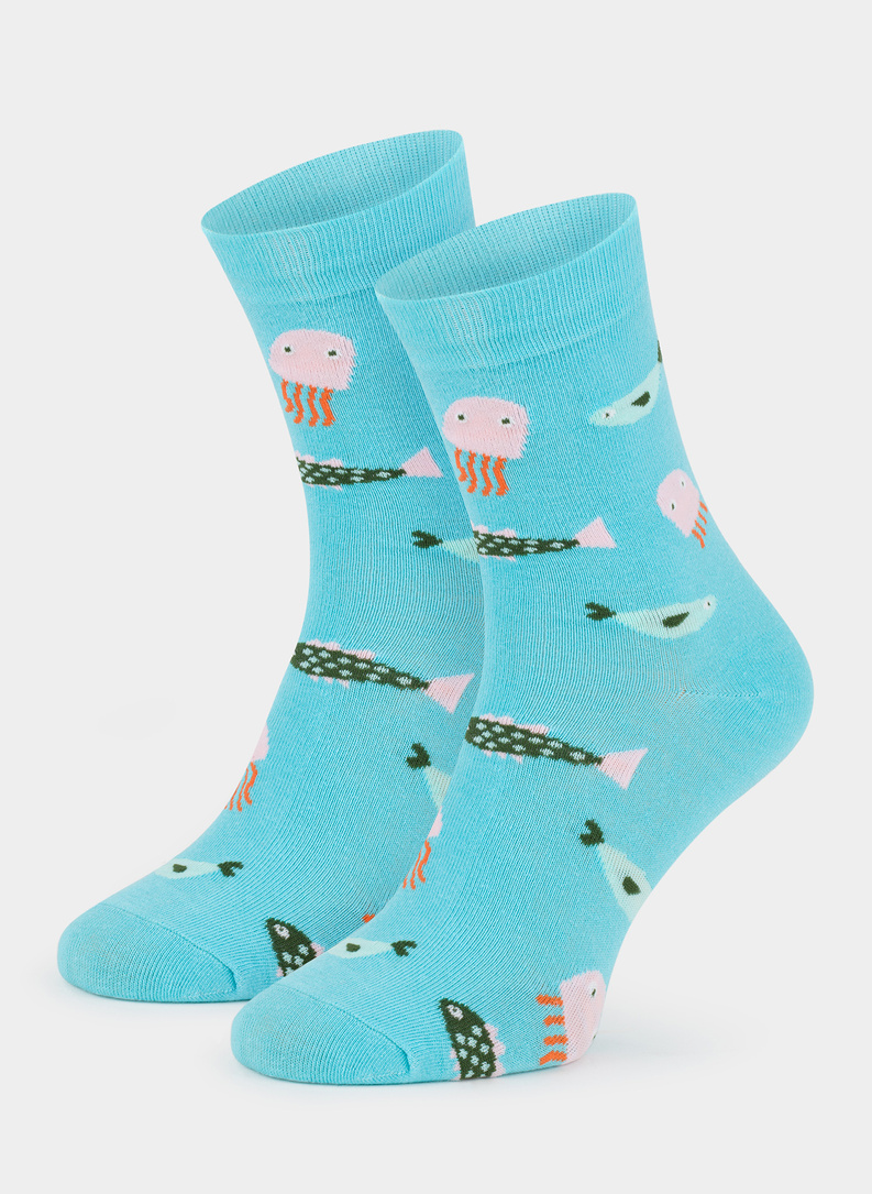 Niebieskie skarpetki w ryby DTS-SX-503-Z