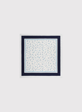 Biała poszetka męska w kwiatki