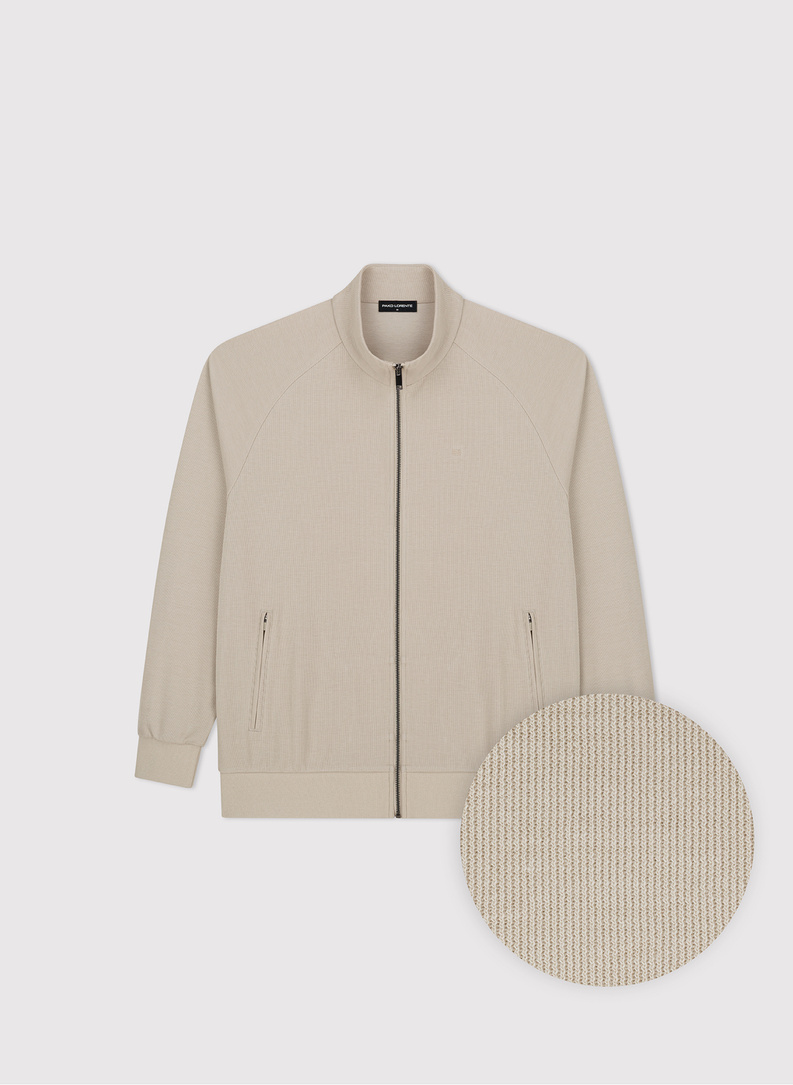 Rozpinana beżowa bluza dresowa