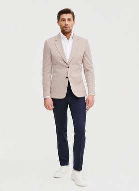 Beżowa marynarka melanż