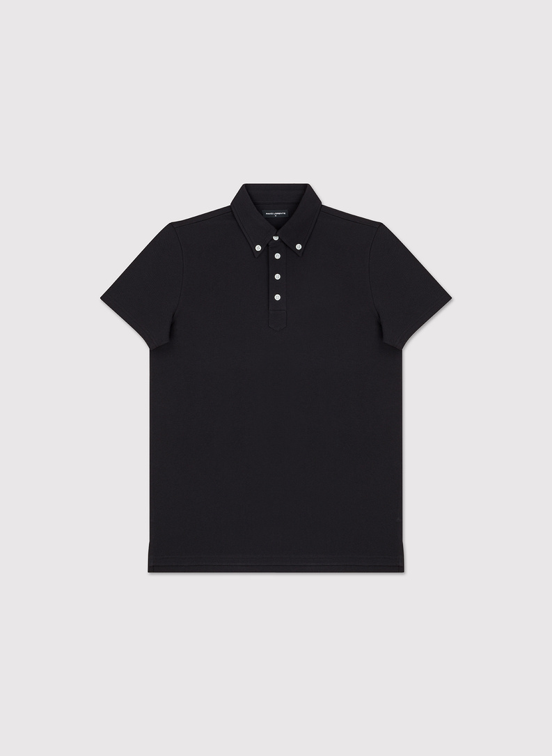 Czarny t-shirt polo z bawełny