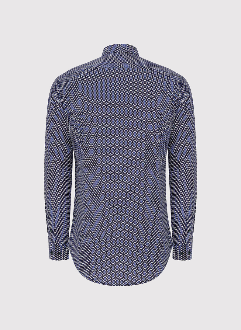 Granatowa koszula w kwiaty