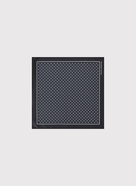 Poszetka męska czarna w kwiatki