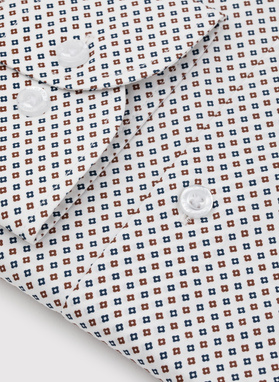 Biała koszula męska w mikrowzór