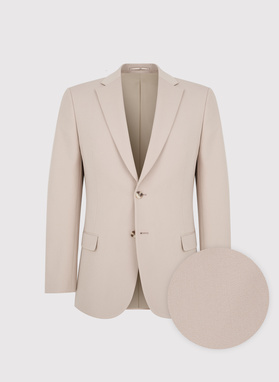 Gładki beżowy garnitur męski