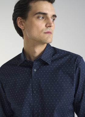 Granatowa koszula w gwiazdki