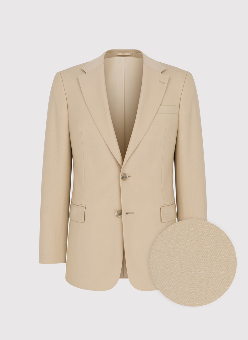 Beżowa marynarka garniturowa z wełny