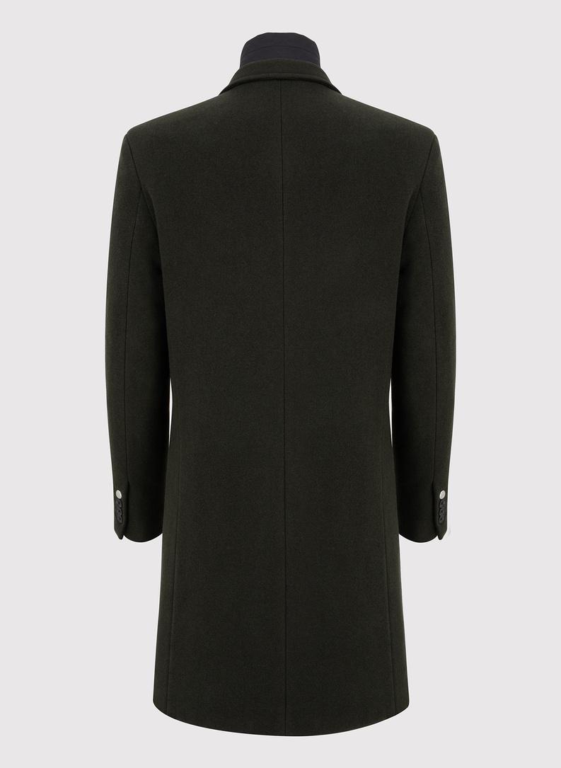 Wełniany płaszcz męski w kolorze zielonym