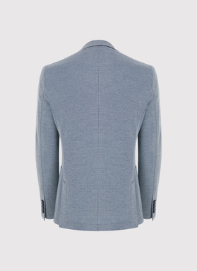 Niebieska marynarka z dzianiny