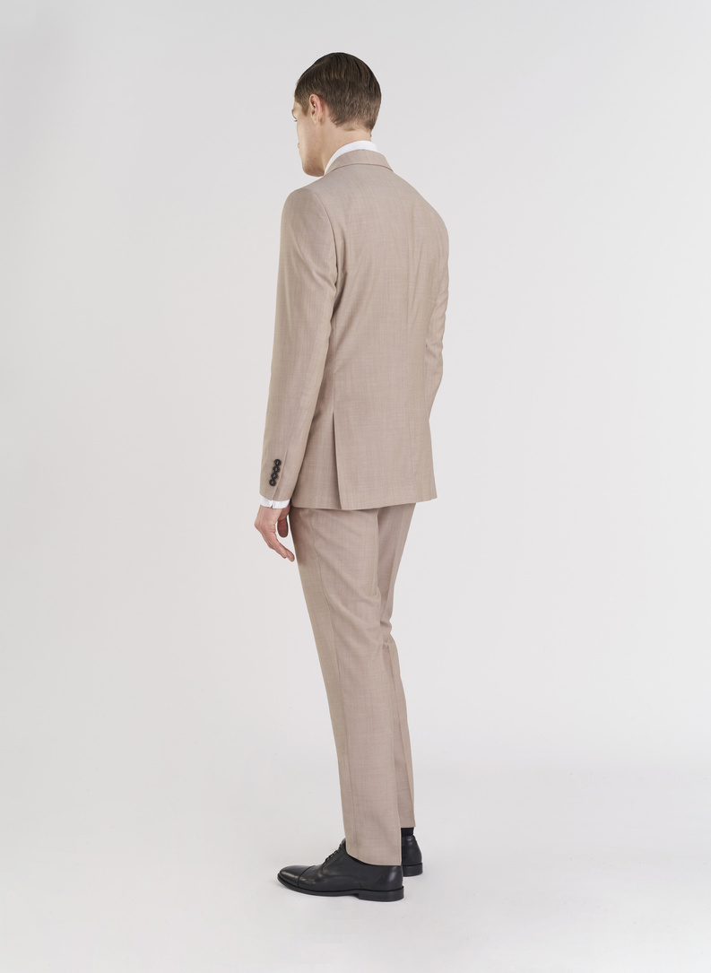 Beżowa wełniana marynarka męska