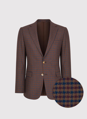 Brązowa marynarka w drobną kratę