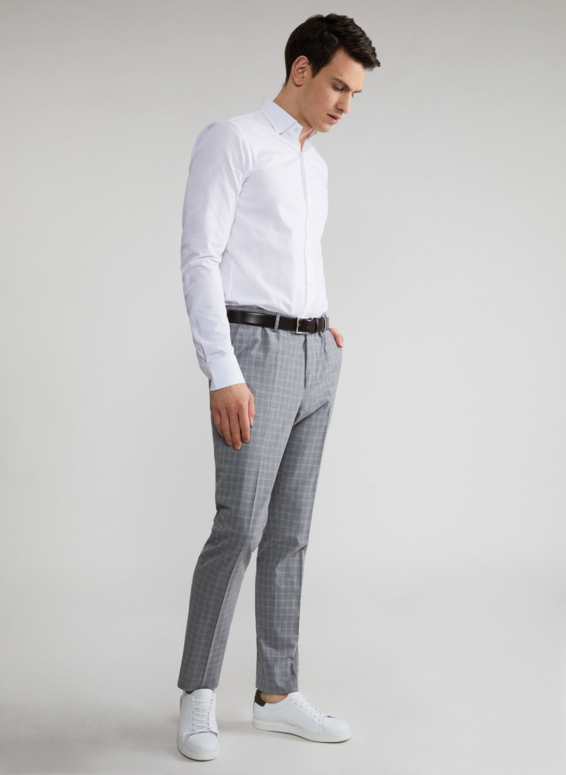 Szare spodnie garniturowe P22SF-6G-008-S-S