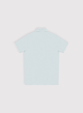 Błękitny t-shirt polo z bawełną