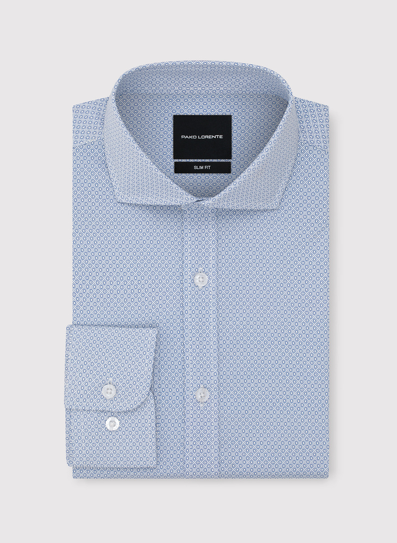 Koszula z niebieskim wzorem geometrycznym