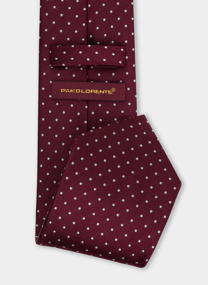 Krawat męski jedwabny bordowy P21WP-KX-255-D
