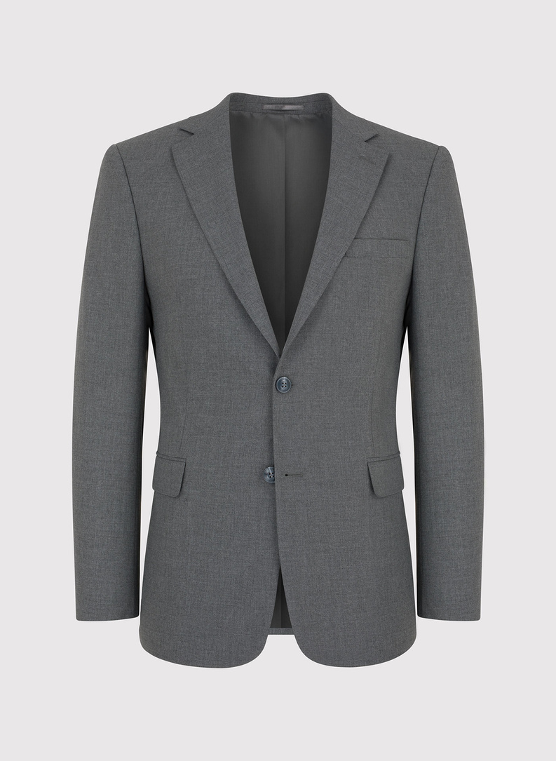 Szara gładka marynarka garniturowa