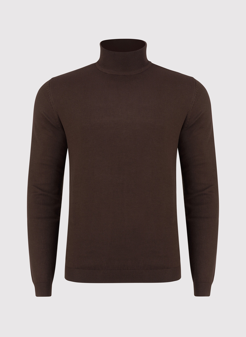 Brązowy gładki półgolf męski