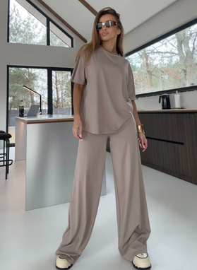 Komplet damski SARA ciemny beż