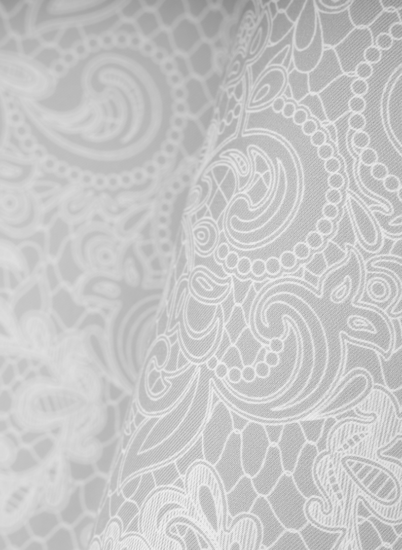 Jedwabna szara poszetka we wzór