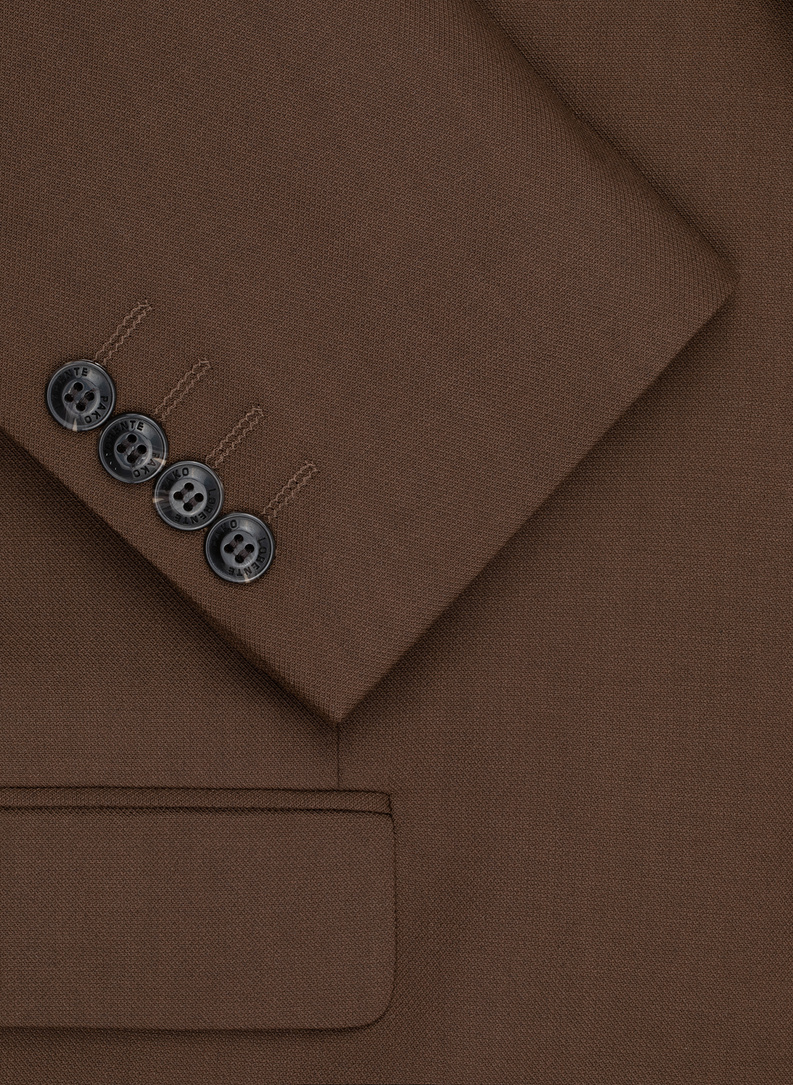 Ślubny brązowy garnitur męski