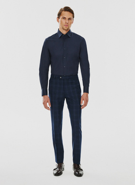 Granatowa koszula męska długi rękaw