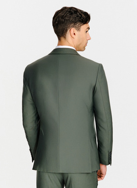 Zielony wełniany garnitur męski