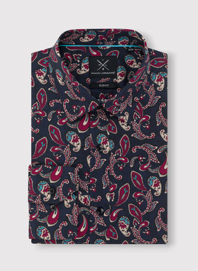 Granatowa koszula w paisley