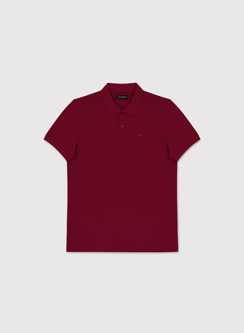 Bordowe bawełniane polo męskie