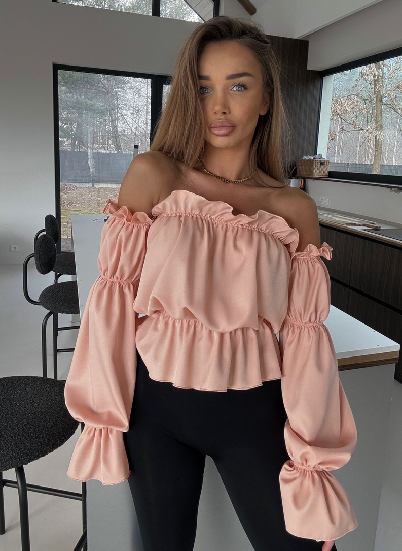 Bluzka hiszpanka MARBELA w kolorze łososiowym