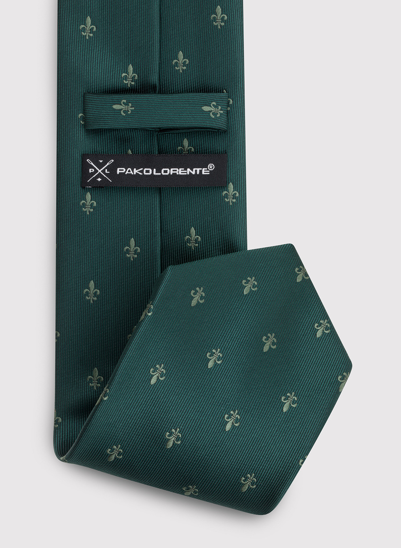 Zielony krawat męski w mikrowzór