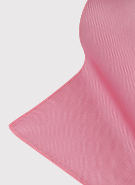 Gładki różowy zestaw krawat i poszetka