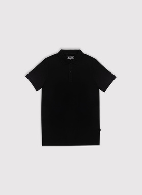 Czarny t-shirt polo z bawełny