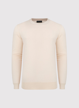 Beżowy sweter męski o-neck