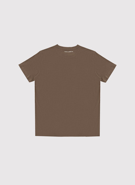 Brązowy bawełniany t-shirt z kieszonką