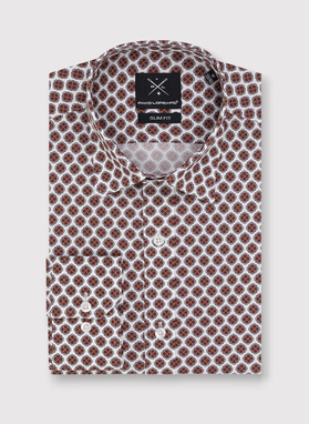 Casualowa koszula męska w brązowy wzór