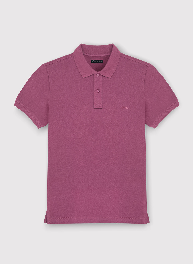 Gładki T-shirt polo w kolorze fioletowym