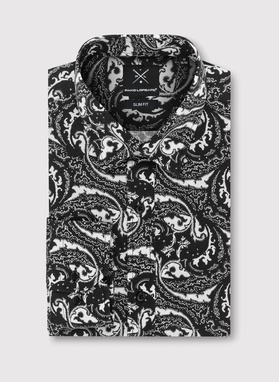 Czarna koszula w oryginalny wzór