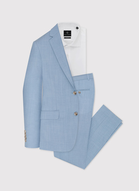 Błękitne męskie spodnie garniturowe