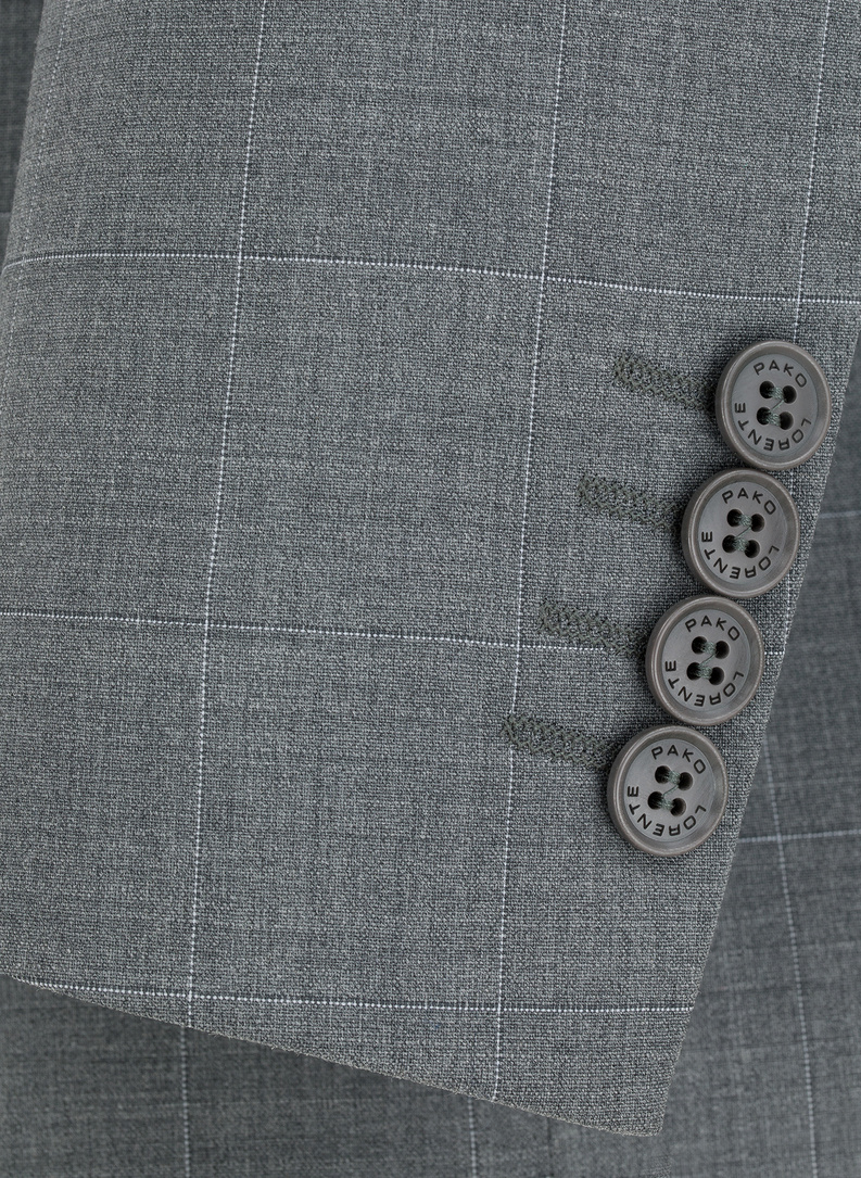 Dwuczęściowy garnitur męski w drobną kratę