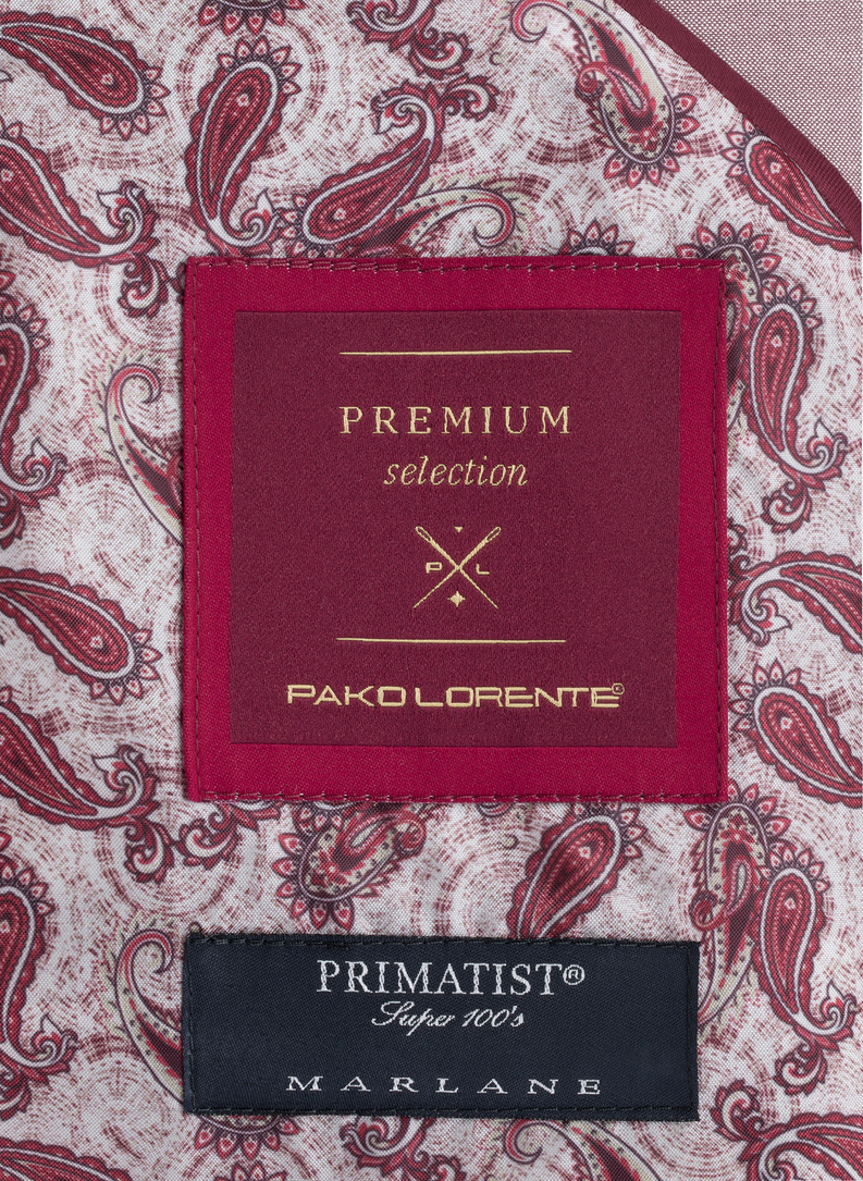 Wełniany różowy gładki garnitur męski