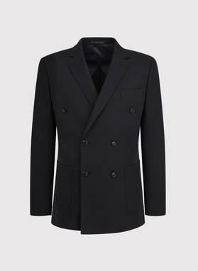 Czarna dwurzędowa marynarka męska