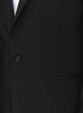 Ślubna czarna jednorzędowa marynarka smokingowa