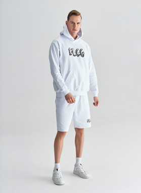 Biała bluza oversize z kapturem C22SF-2K-001-B-0