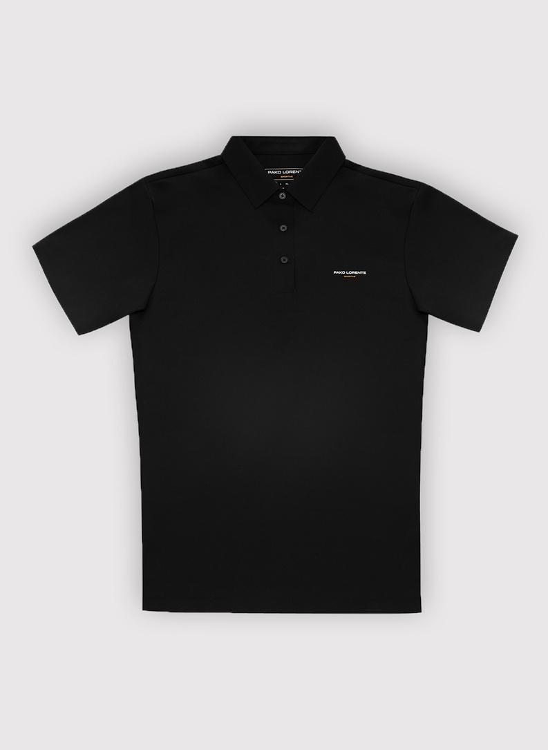 Czarny t-shirt polo