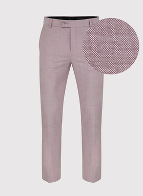 Gładkie różowe spodnie garniturowe męskie