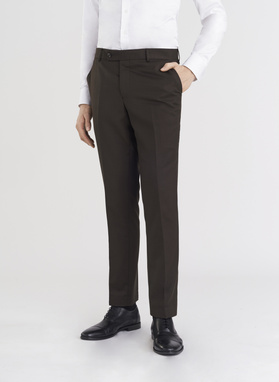 Brązowe spodnie w kant męskie 